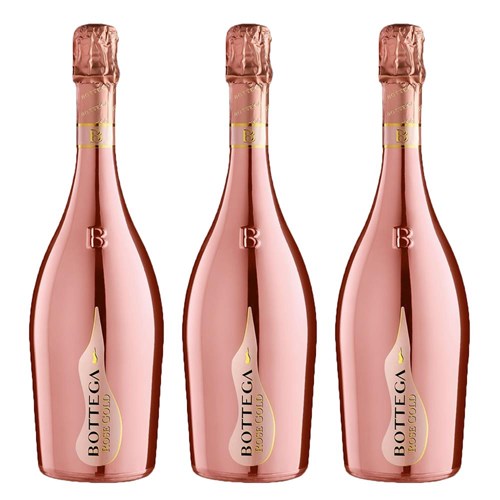 Bottega Gold Rose Sparkling 75cl Treble Bottle Set 3x75cl